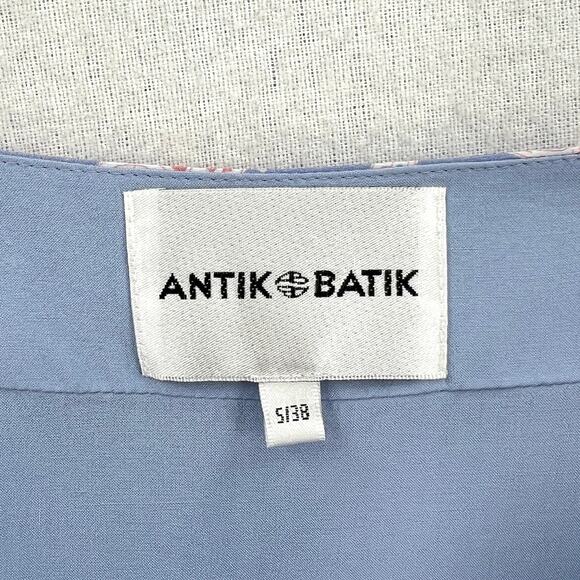 ANTIK BATIK Iloni Open Back Dress Womens Small Cotton Silk Printed Midi V-neck - Picture 10 of 16